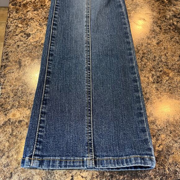 Jill Stuart Blue Denim Bootcut Jeans Exposed Seams Size 8 - Picture 5 of 9